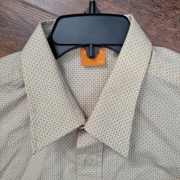 The Aviator Large Short‎ Sleeve Shirt Men's Casual Dress Diamond Pattern - Picture 4 of 8